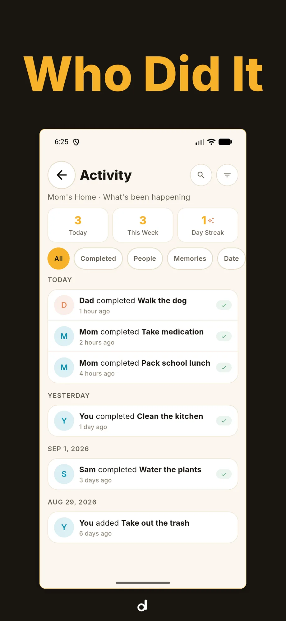 Didi — recent activity across the whole household