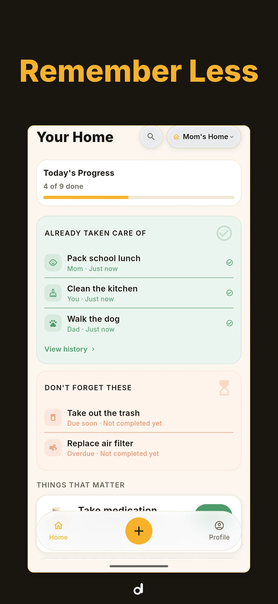 Didi — the household timeline — what was done, by whom, and when