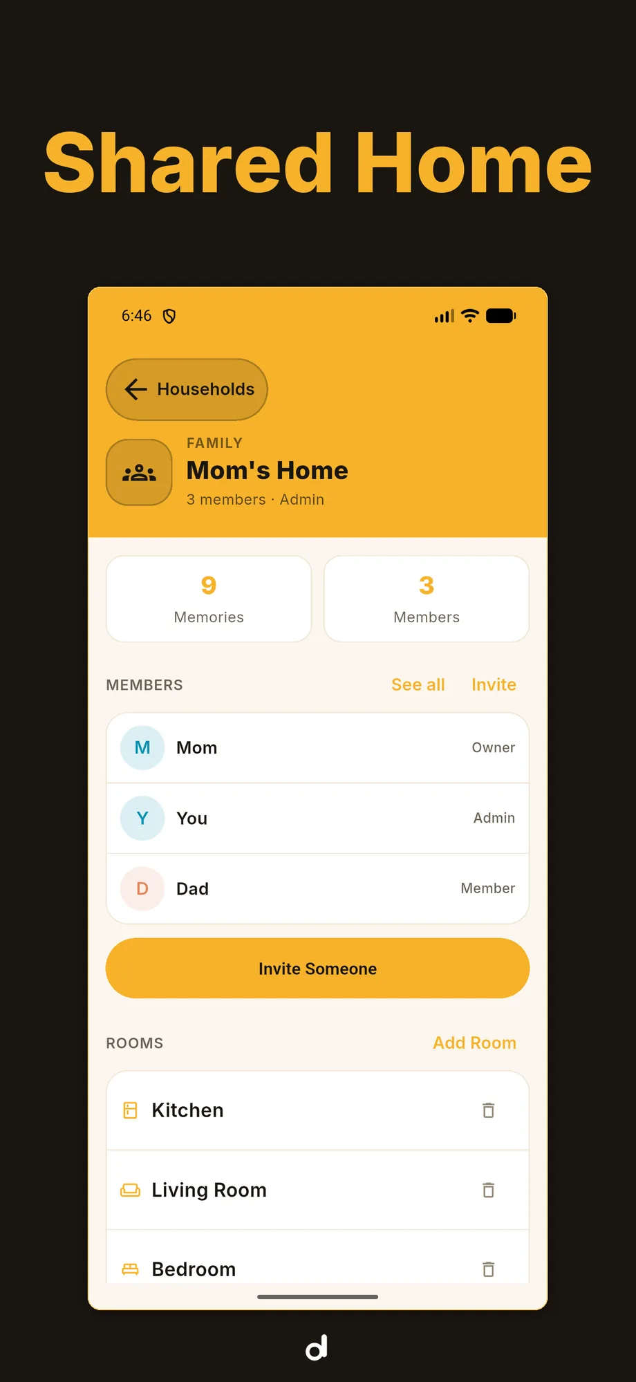 Didi — household members and what each one keeps track of