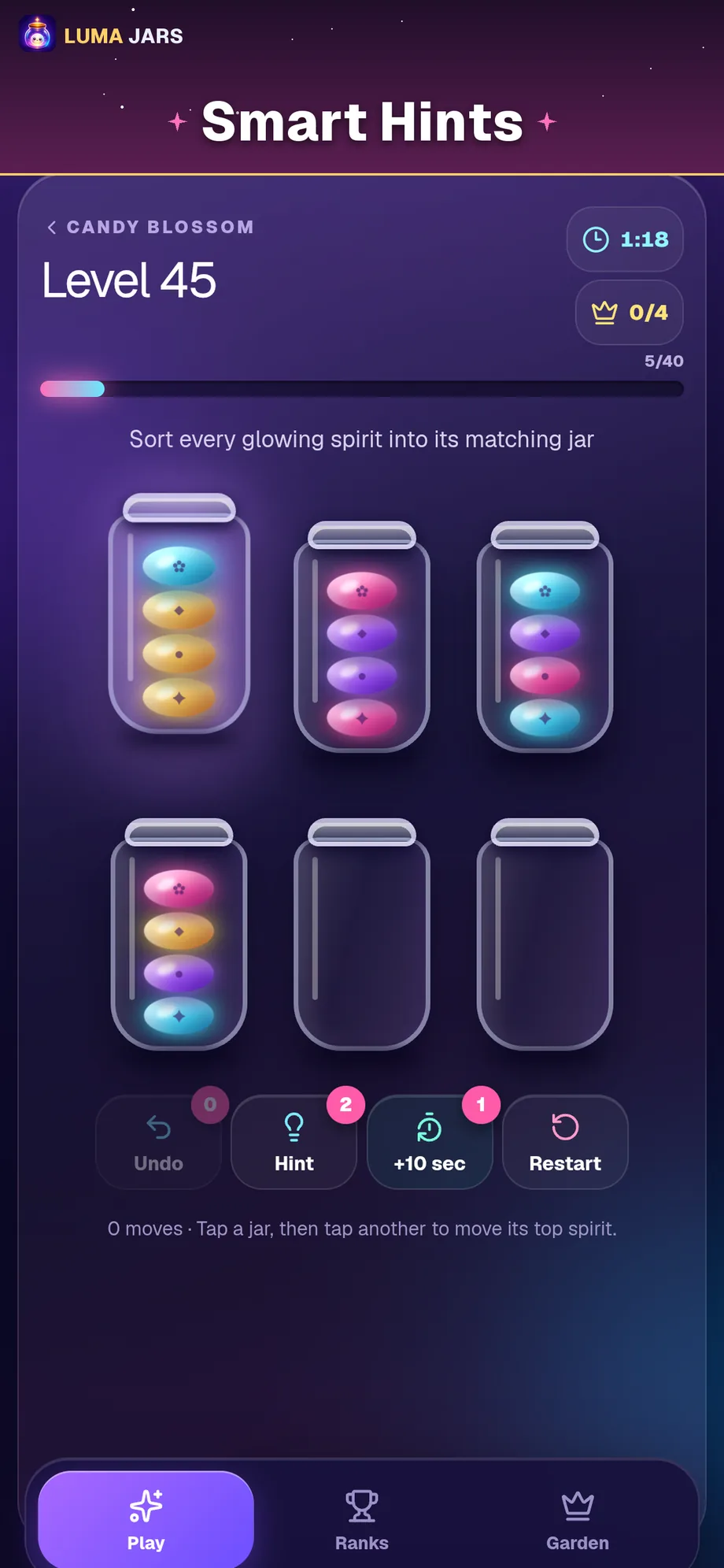 Luma Jars — the hint system, for when a board stalls